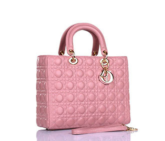 replica jumbo lady dior lambskin leather bag 6322 pink with gold hardware